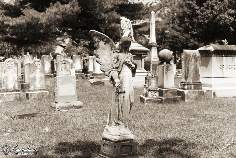 An angel at the Mount Hebron Cemetery in Winchester, Virginia.