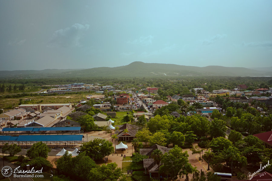 A view of Falmouth, Jamaica, as seen from the top deck of the Disney Fantasy cruise ship during our 2022 Disney Cruise