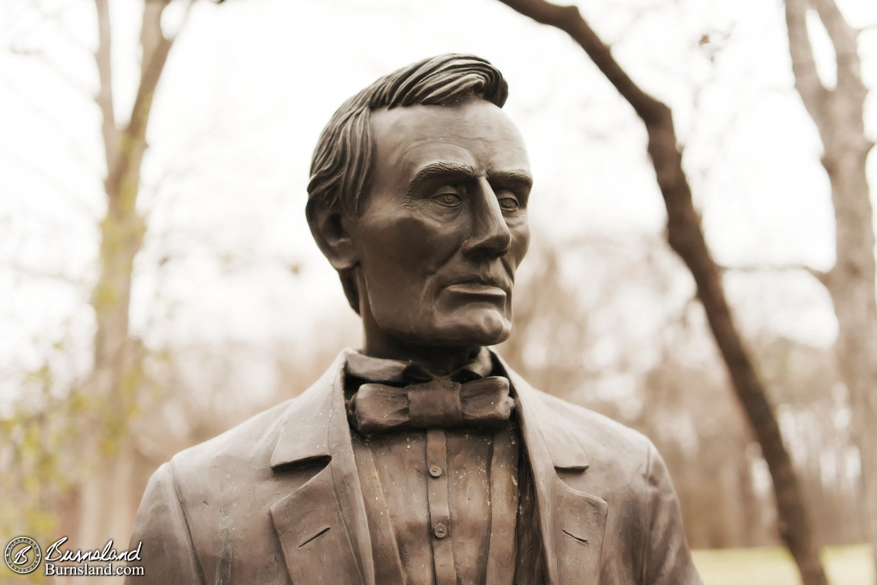 Abraham Lincoln statue at the Lincoln-Douglas debate site in Jonesboro, Illinois