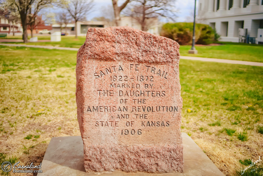 A Santa Fe Trail marker in Great Bend, Kansas