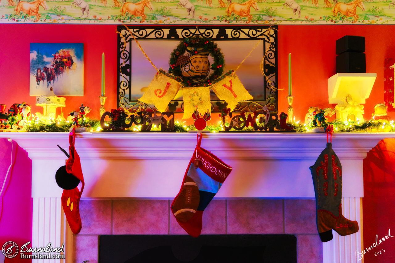 Our stockings were hung by the chimney with care, as just a small part of our 2023 Christmas decorations in our house